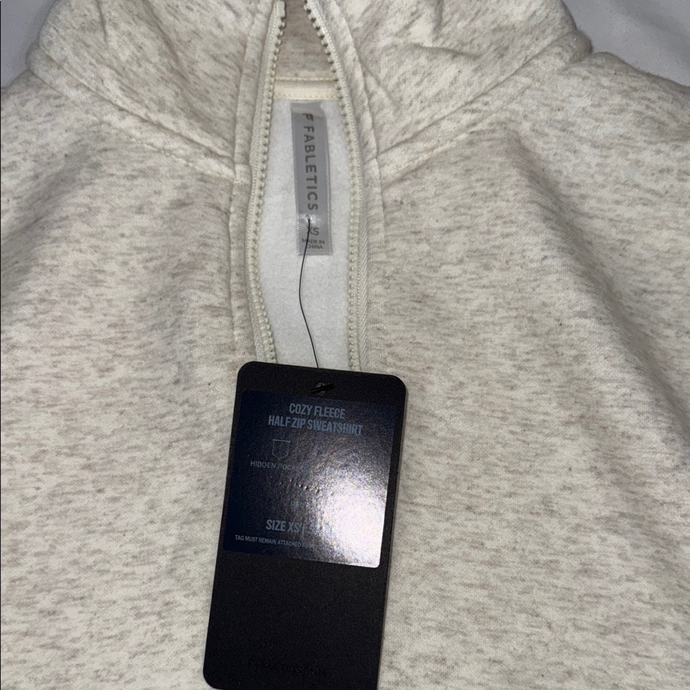 Fabletics Cream Half-Zip Sweatshirt - Picture 2 of 7